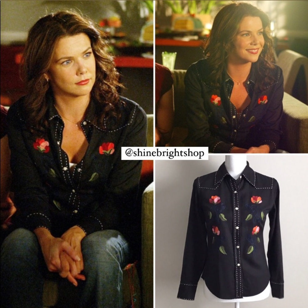 RARE Early 2000s Vintage Western Embroidered Shirt ASO Lorelai in Gilmore Girls - Picture 2 of 12